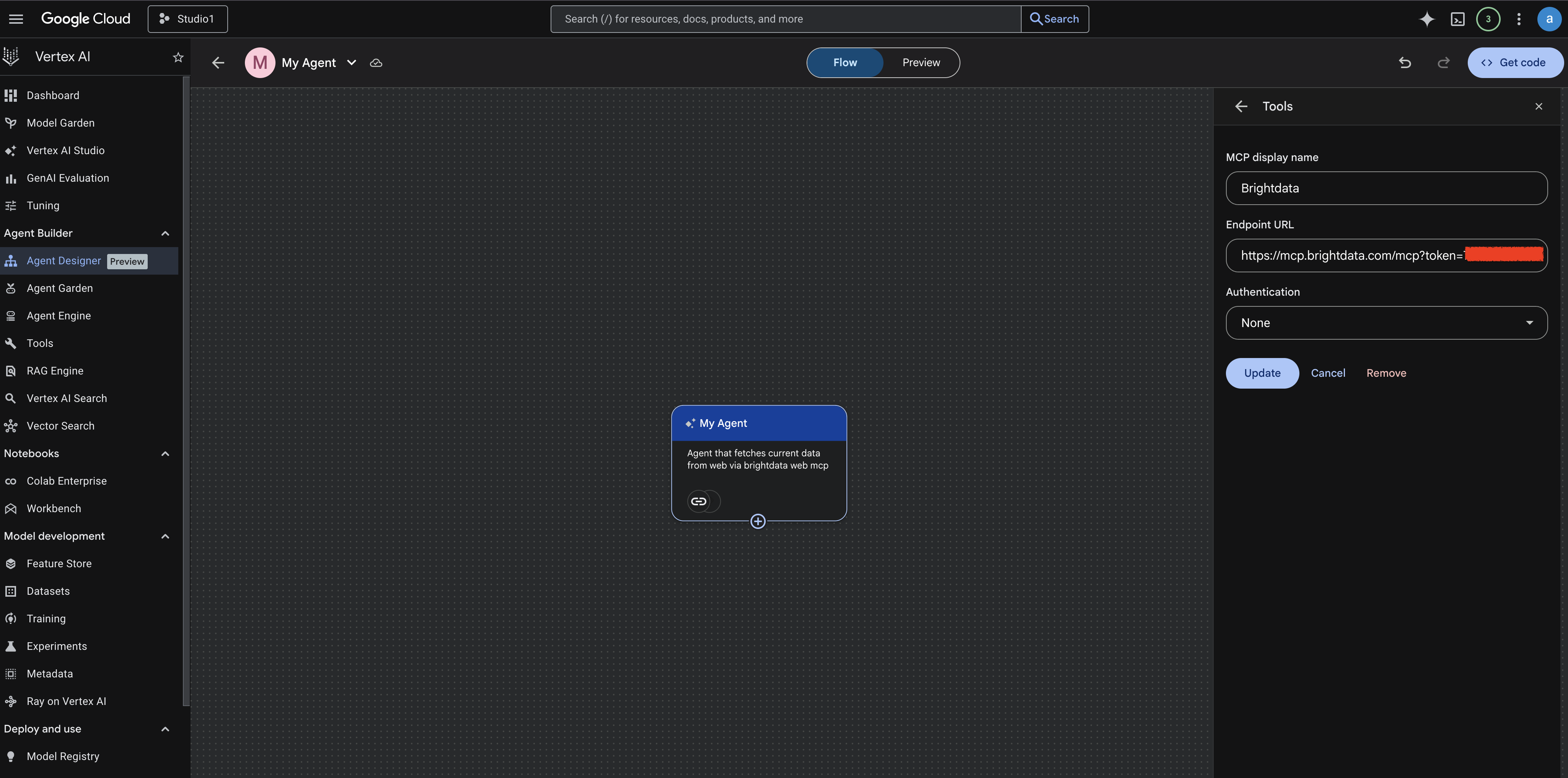 Agent Designer UI - Add MCP