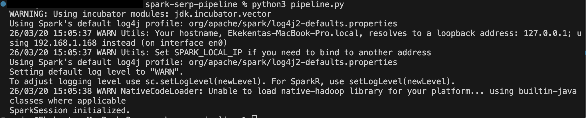 SparkSession initialized.