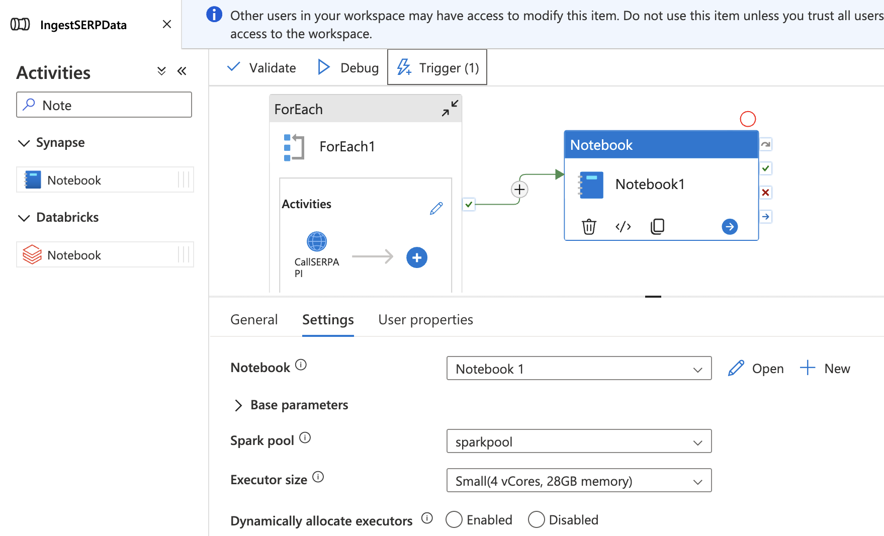 Adding the notebook to the pipeline