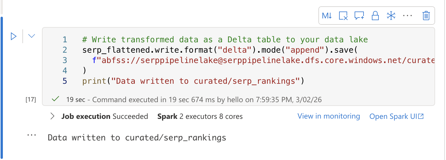 Saving to Delta table