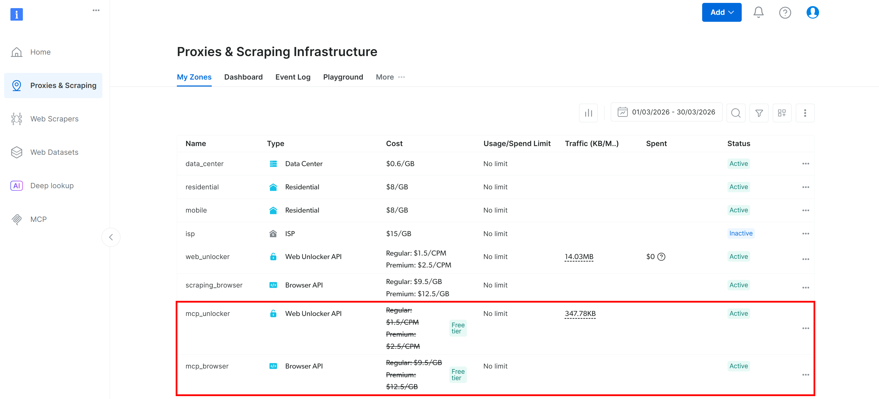 Note the “mcp_unlocker” and “mcp_browser” zones