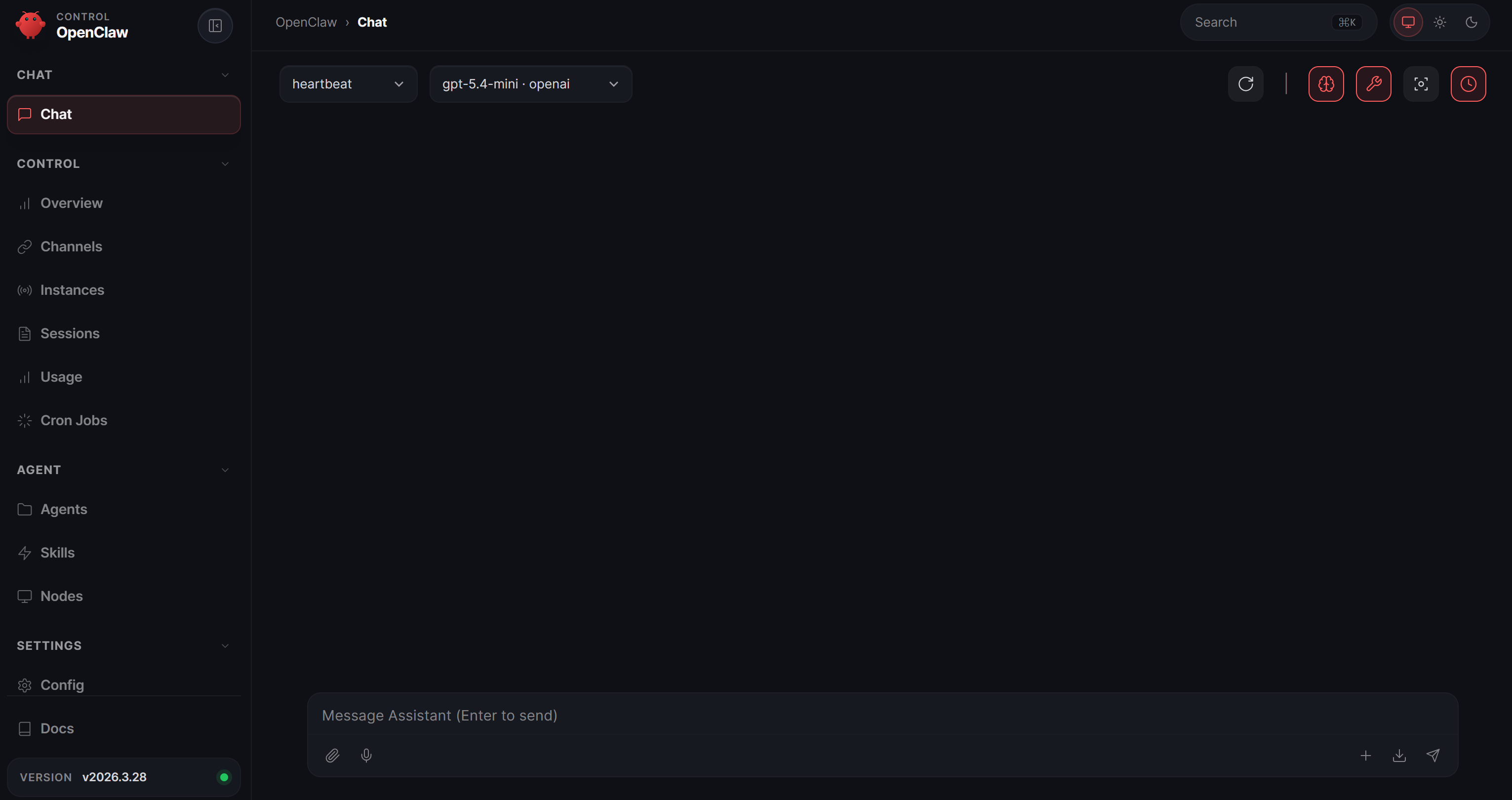 The OpenClaw dashboard