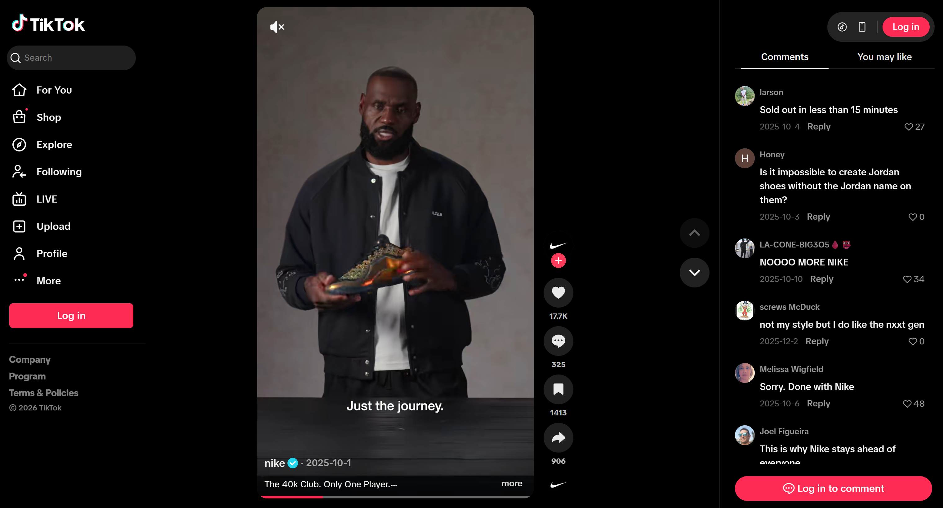 One of the source TikTok videos for sentiment analysis