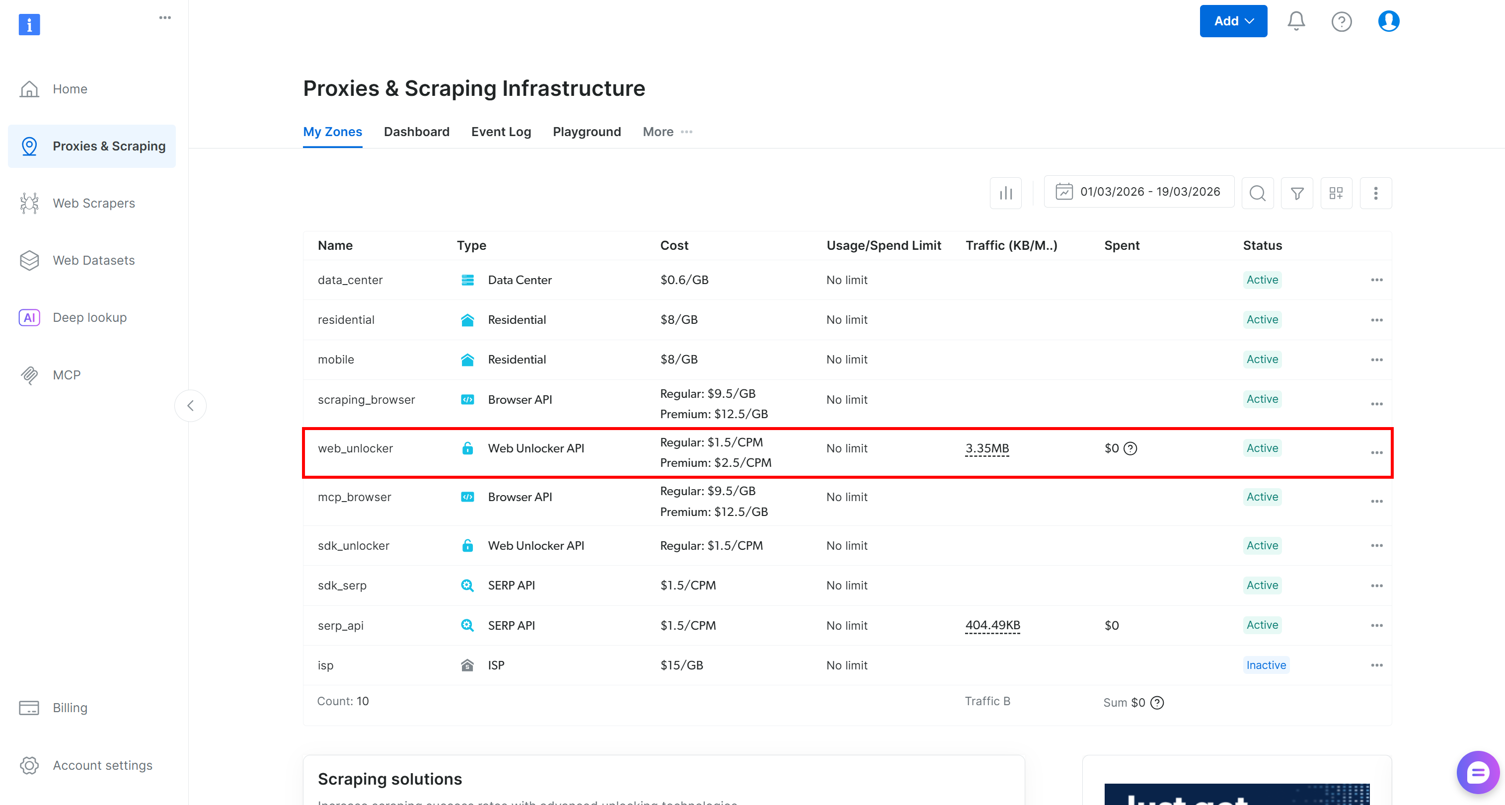 Note the “web_unlocker” Web Unlocker API zone