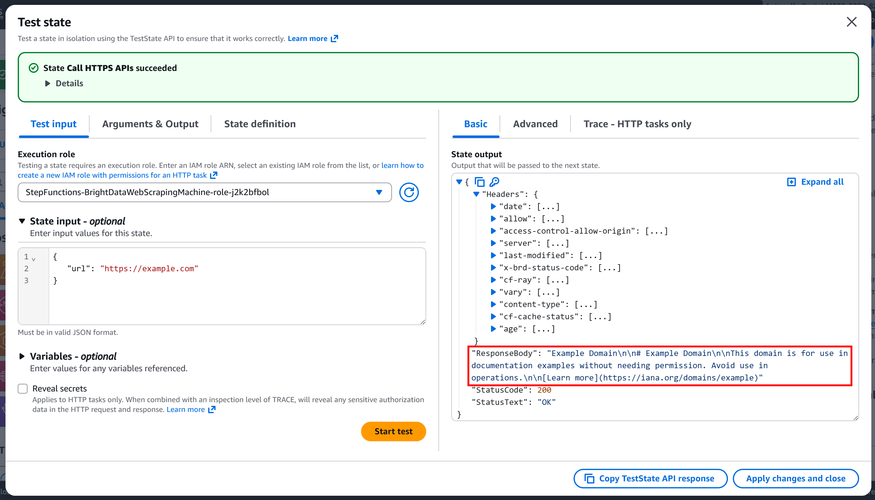 Note the “ResponseBody” field