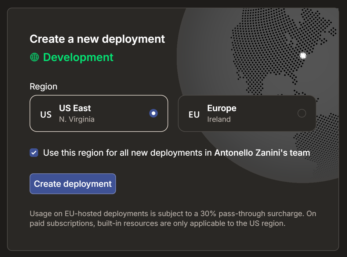 Selecting your deployment region