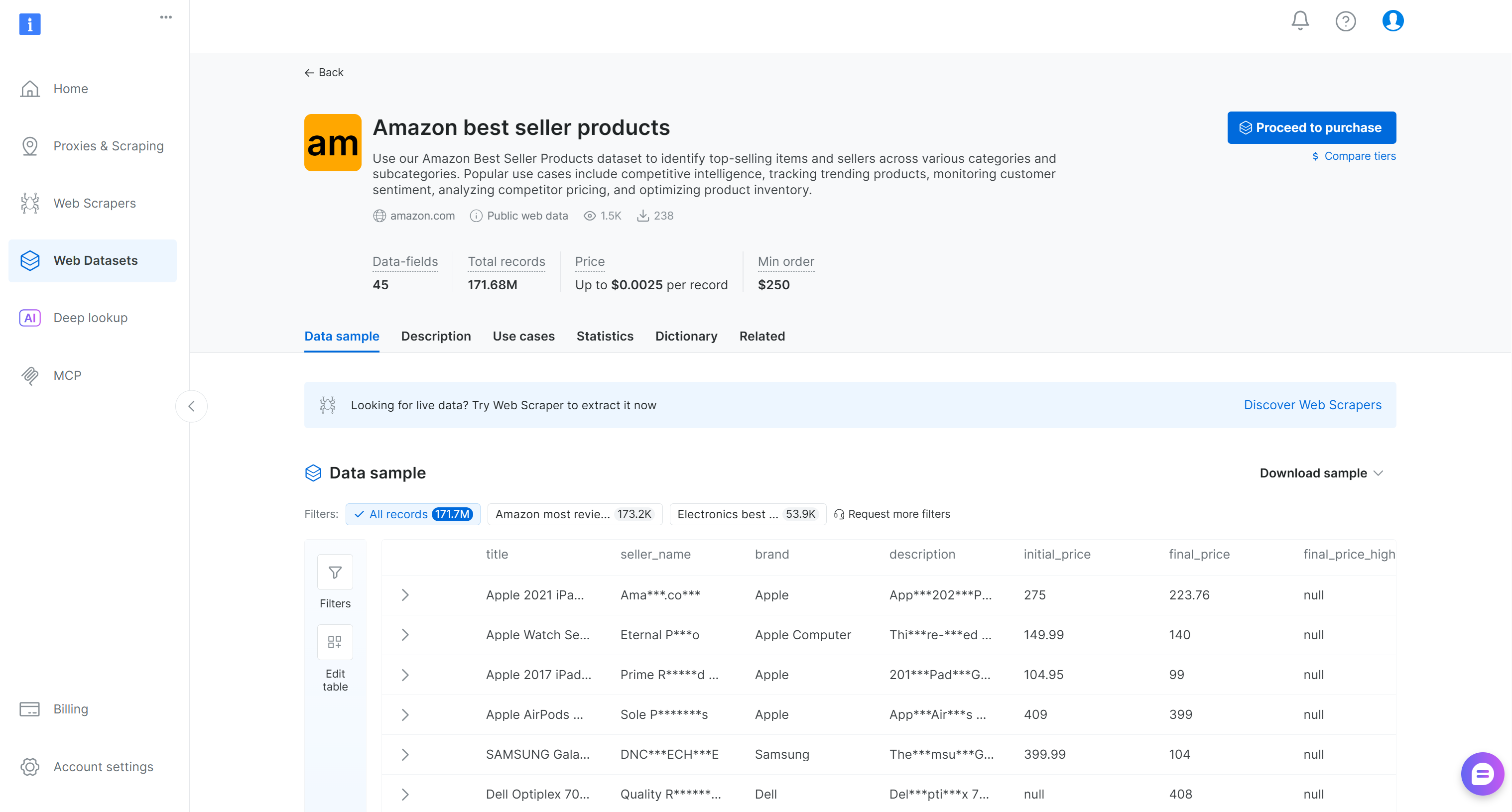The “Amazon best seller products” page