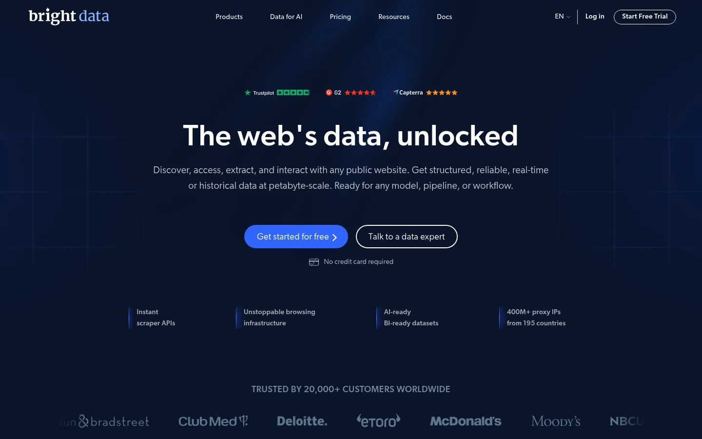 Bright Data homepage