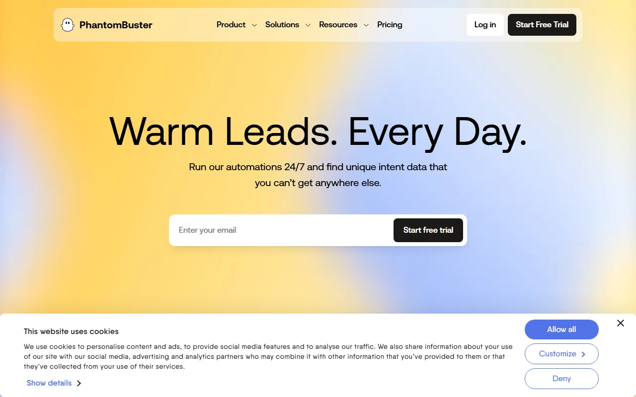 PhantomBuster homepage