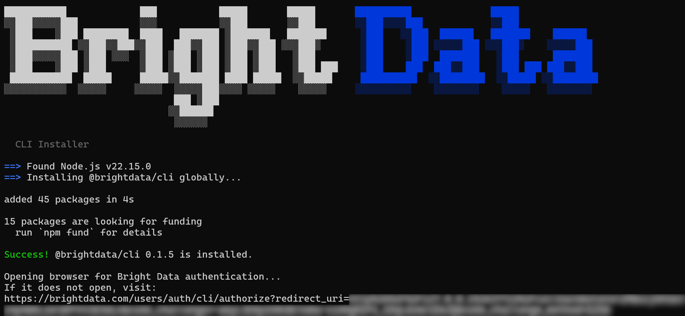 The Bright Data CLI installer