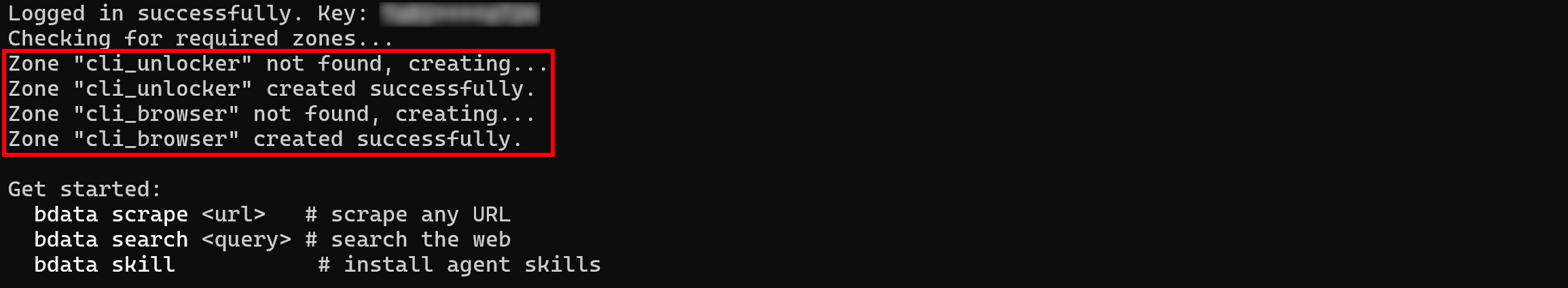 The required zones have been set up