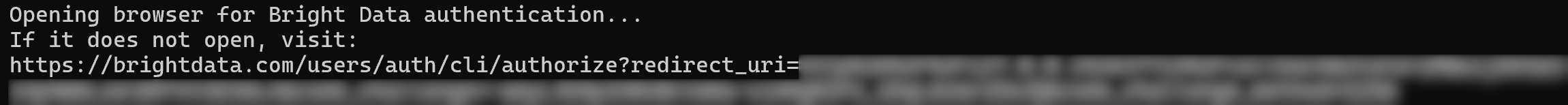 The output of the login command