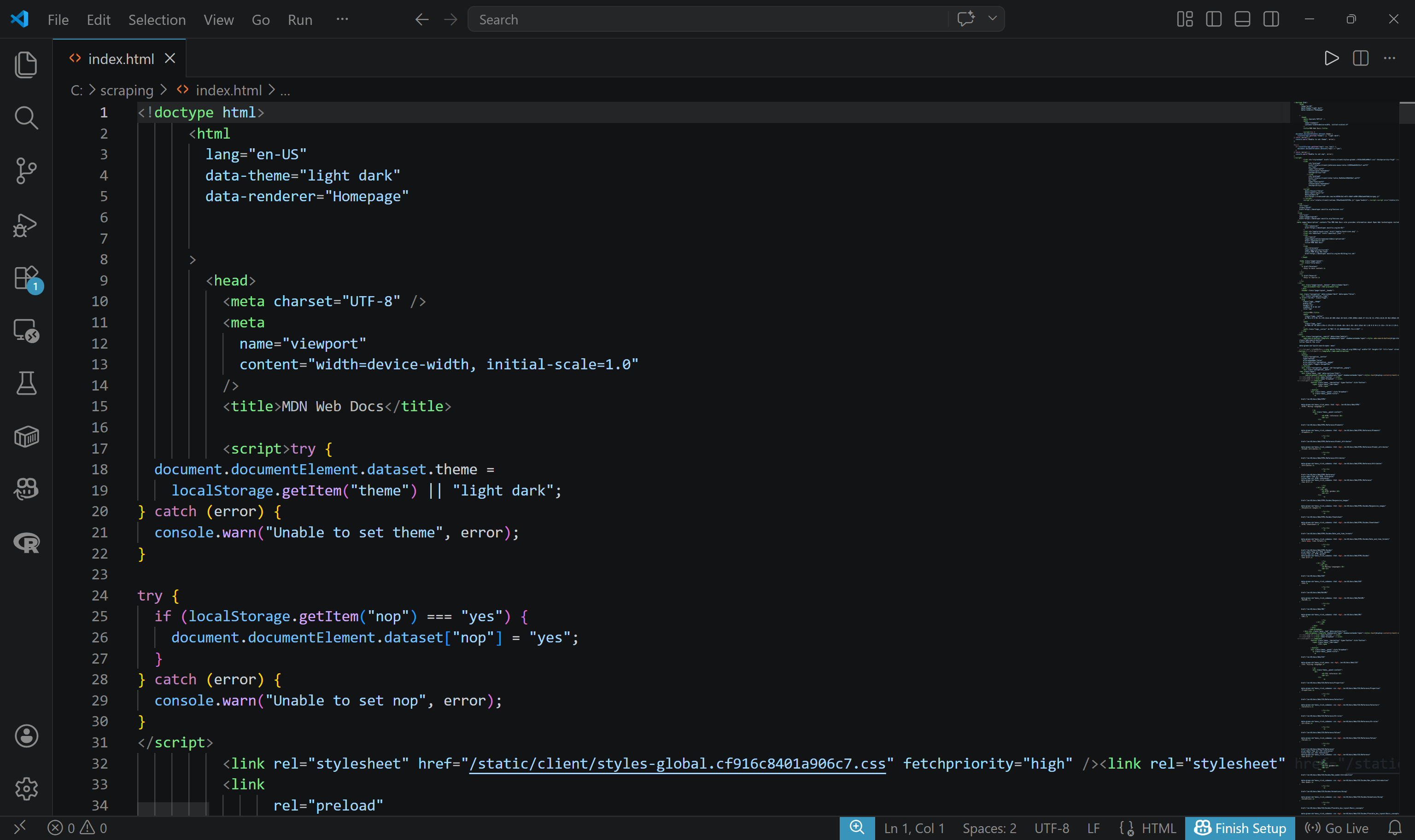 The “index.html” file