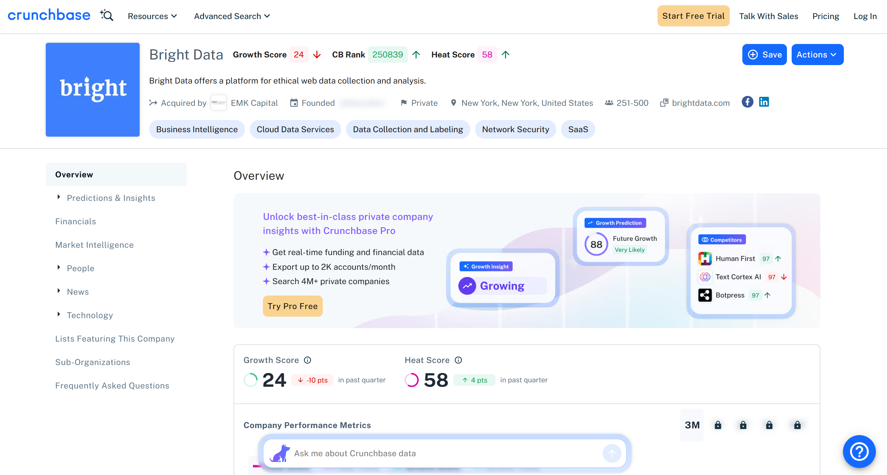 The target Crunchbase page