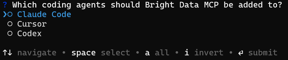 The wizard to integrate the Web MCP into Claude Code, Cursor, or Codex