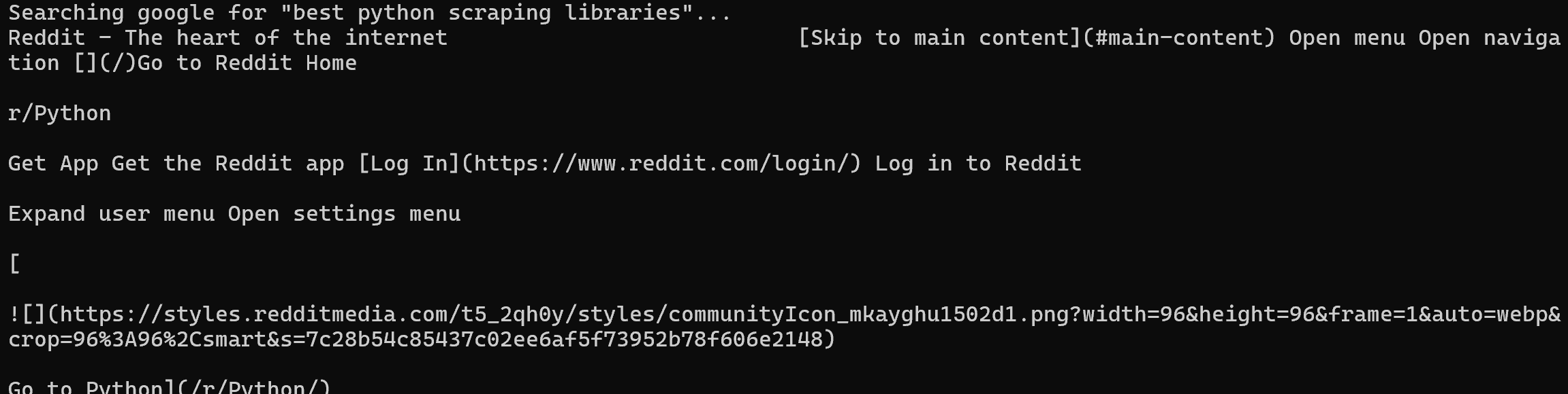 The otutput produced by the pipeline