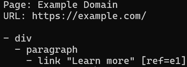 The accessibility tree returned by the command