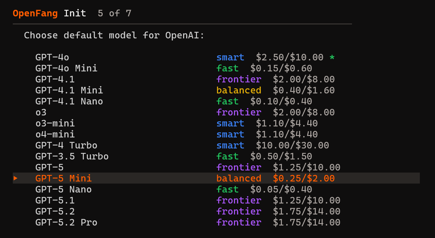 Selecting the default LLM model