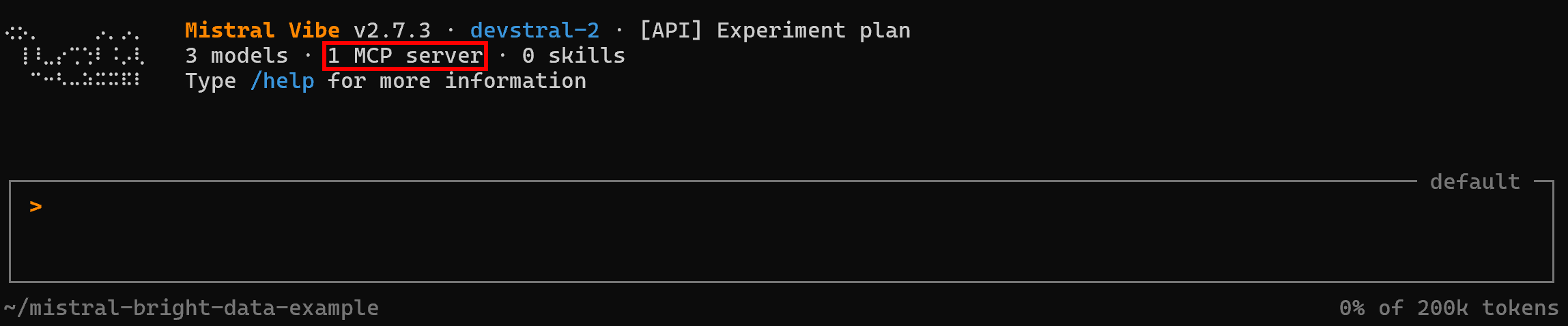 Note the one MCP server connected