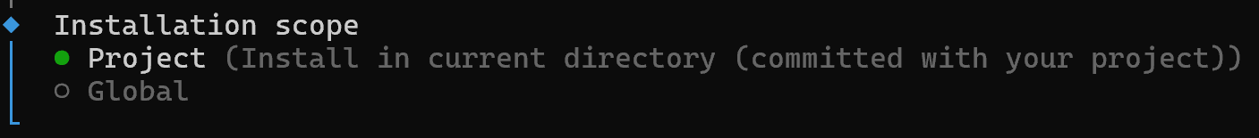 Choosing the installation scope