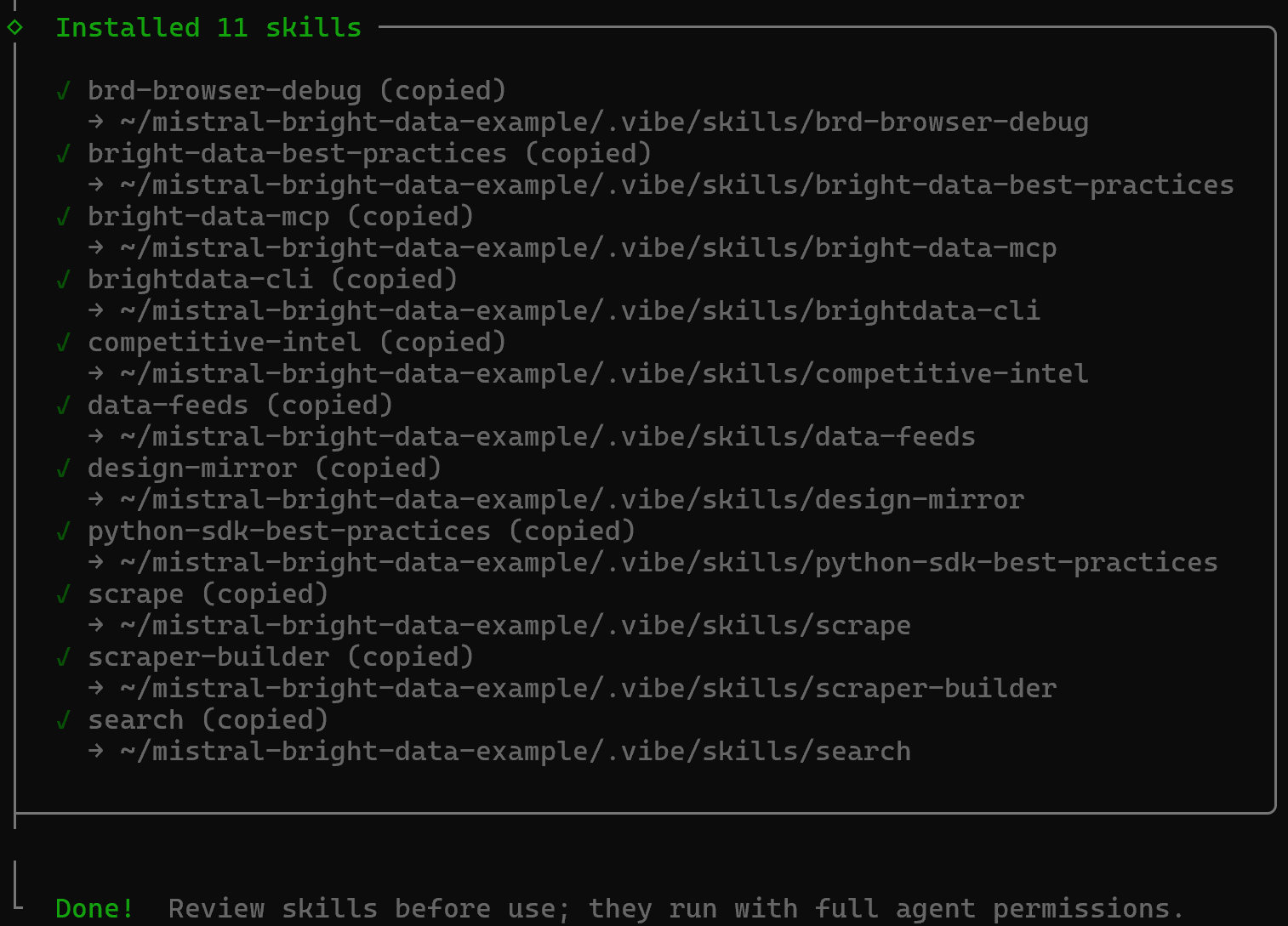 The final confirmation message