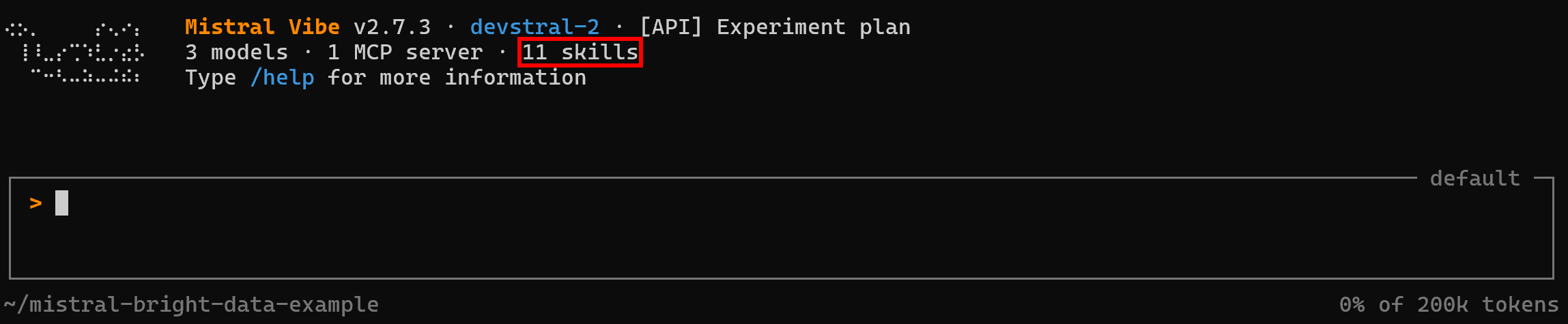 Mistral Vibe now has access to 11 skills