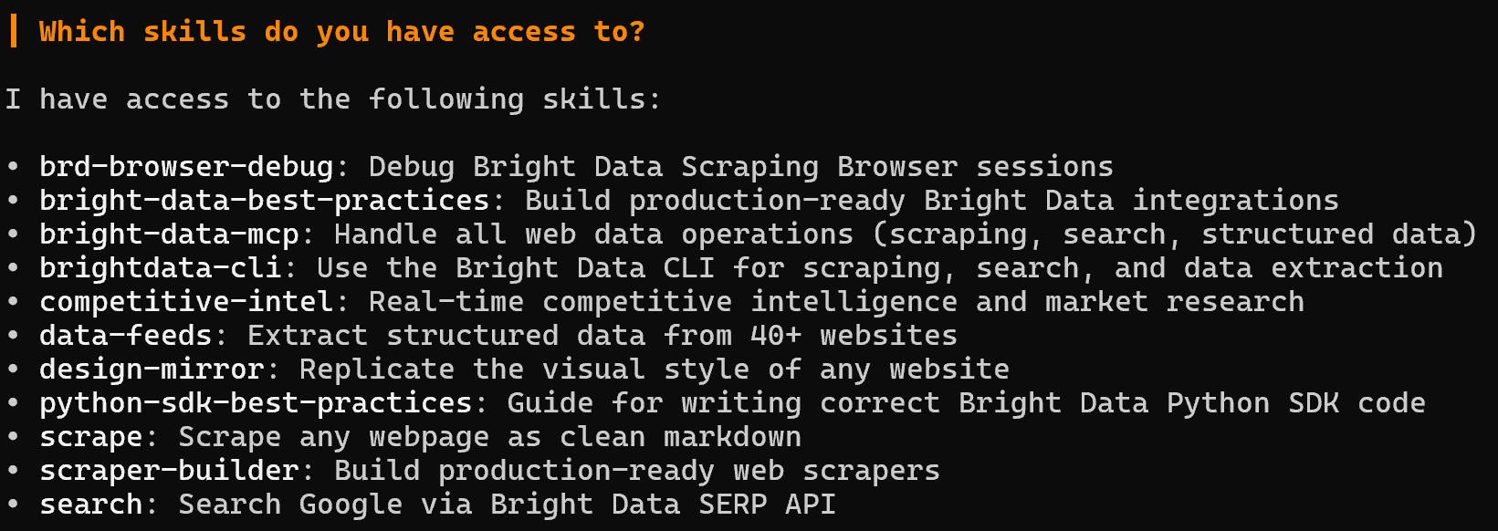 Note the Bright Data skills