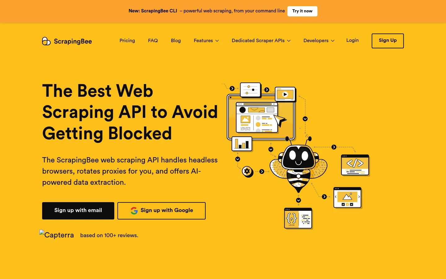 ScrapingBee homepage