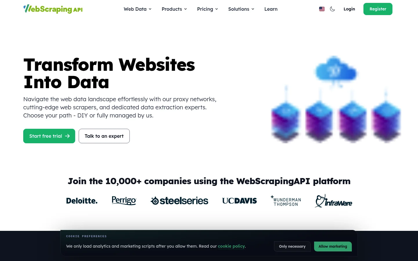 WebScrapingAPI homepage