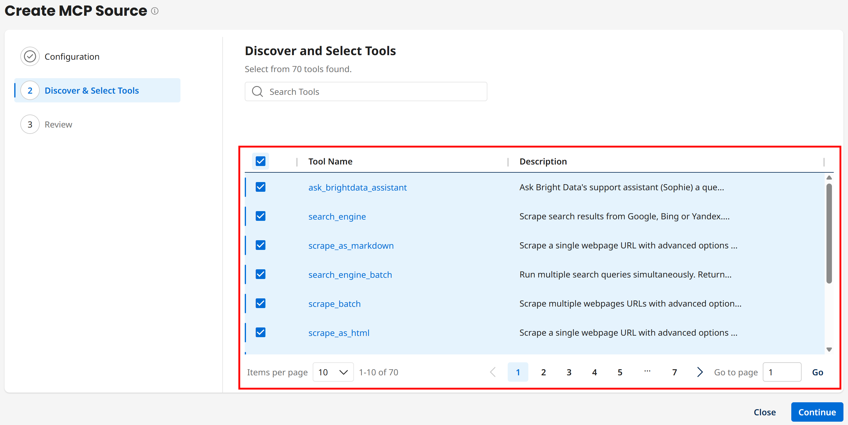 Importing all Bright Data Web MCP tools