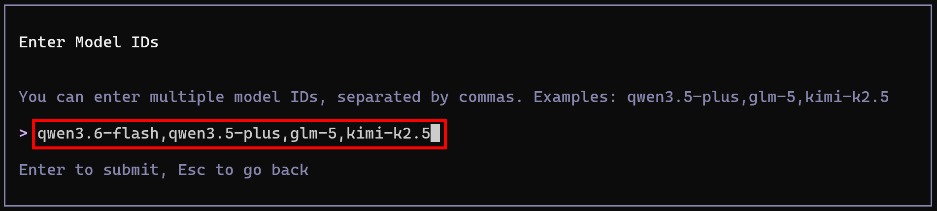 Configuring the available models