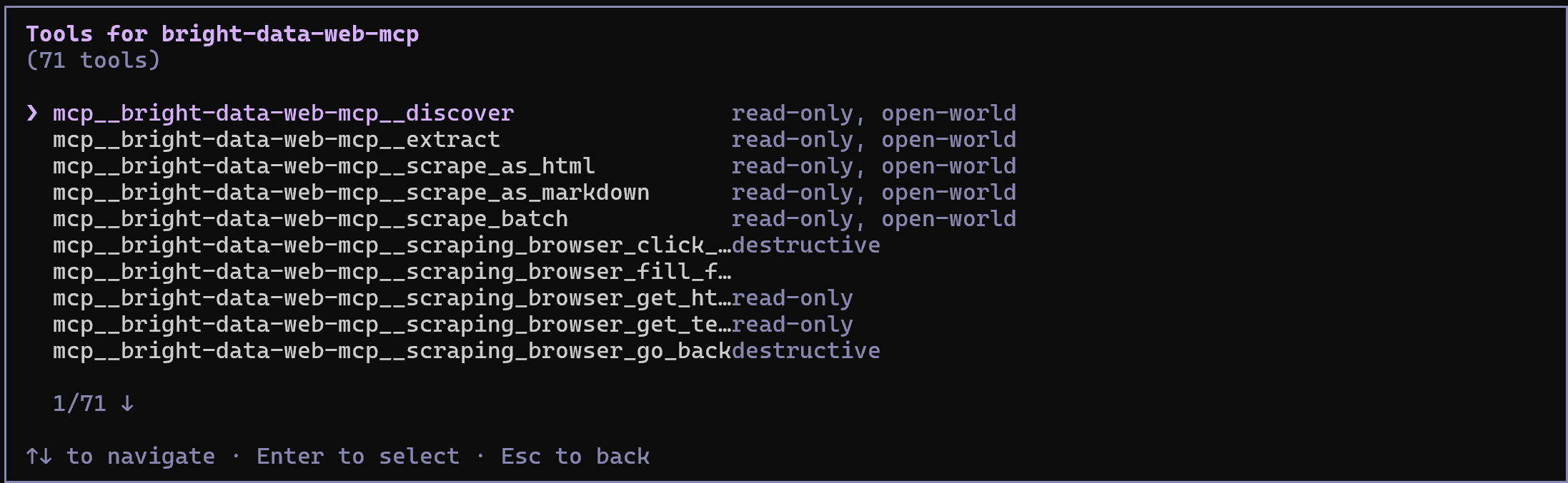 Note the Web MCP tools