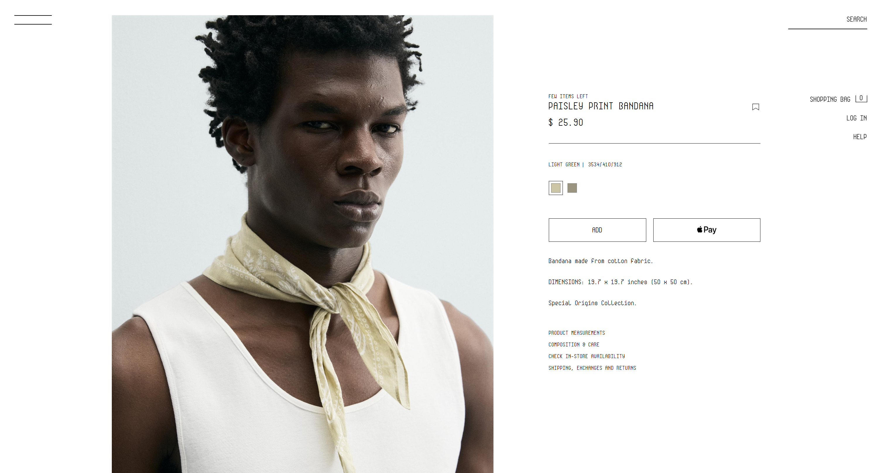 The scraped target Zara product page