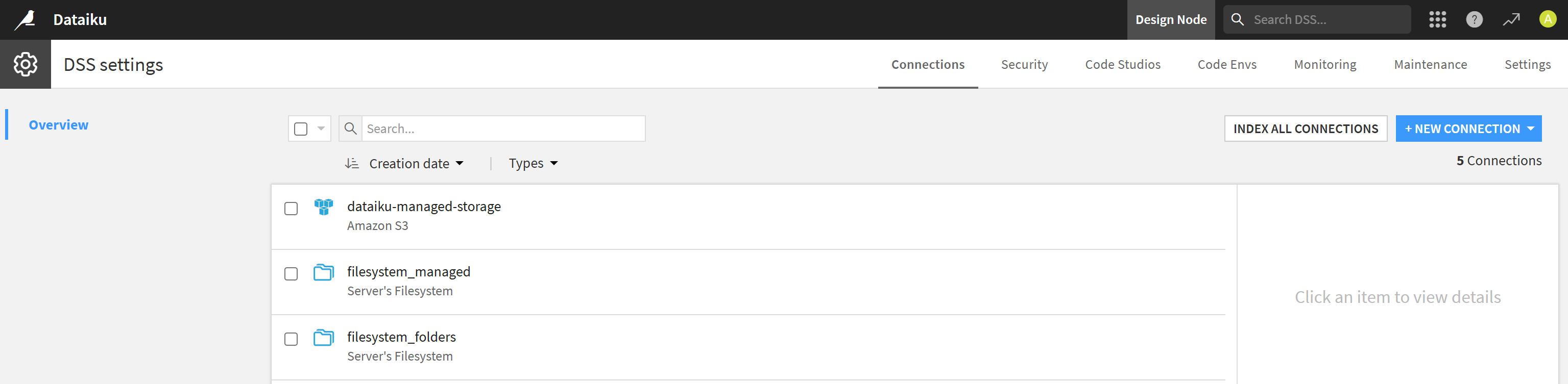 The “DSS Settings” page