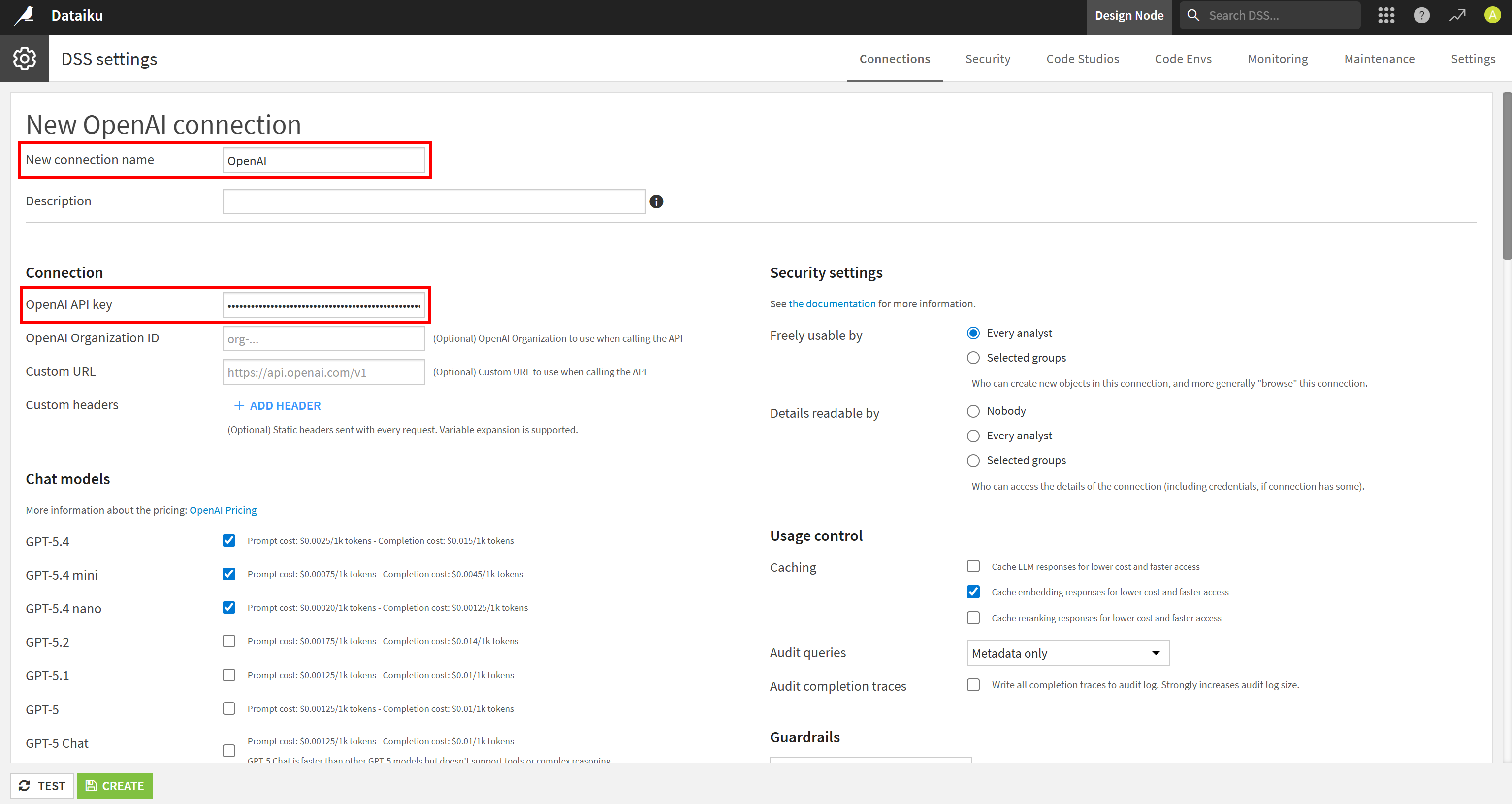 Configuring the OpenAI integration