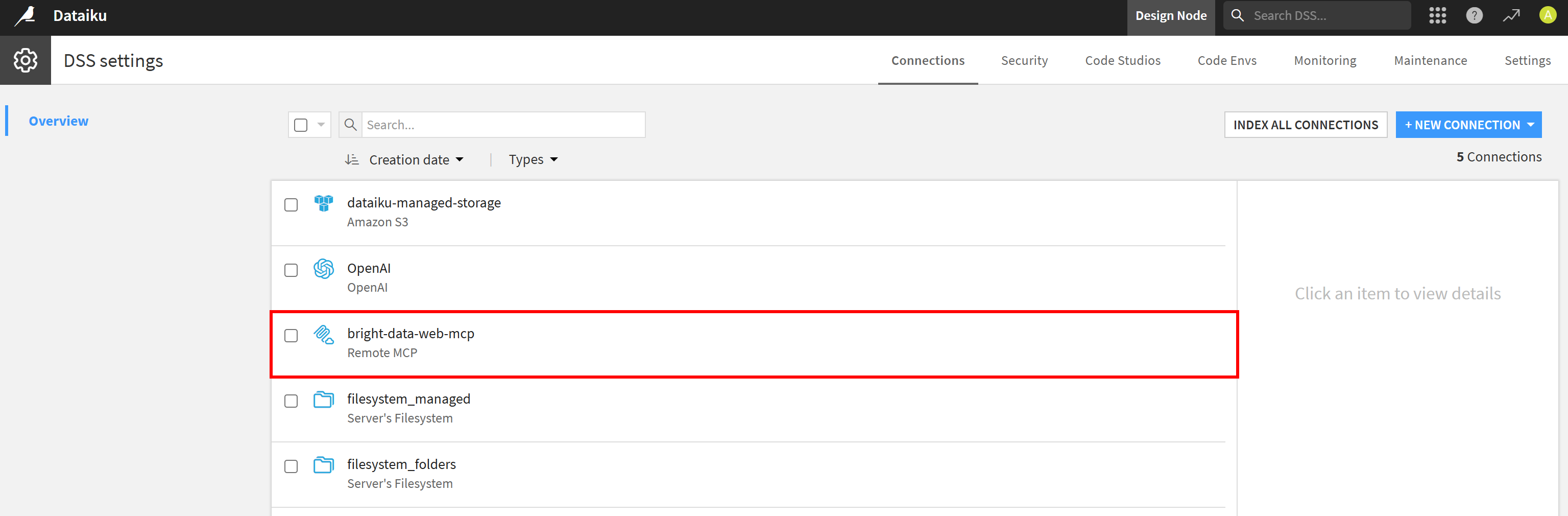 Note the “bright-data-web-mcp” connection