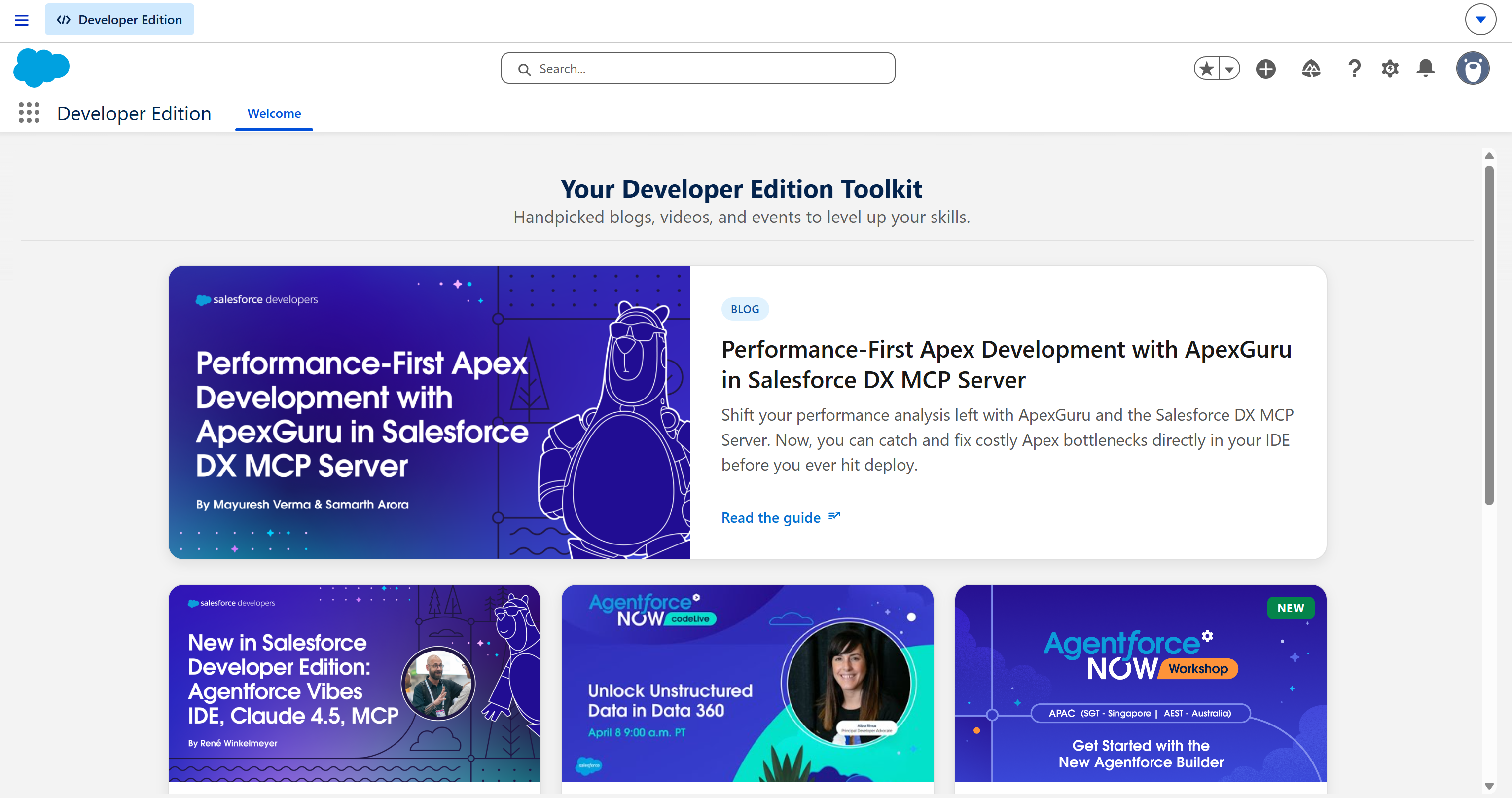 The Salesforce Developer portal
