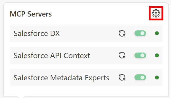 The “MCP Servers” section