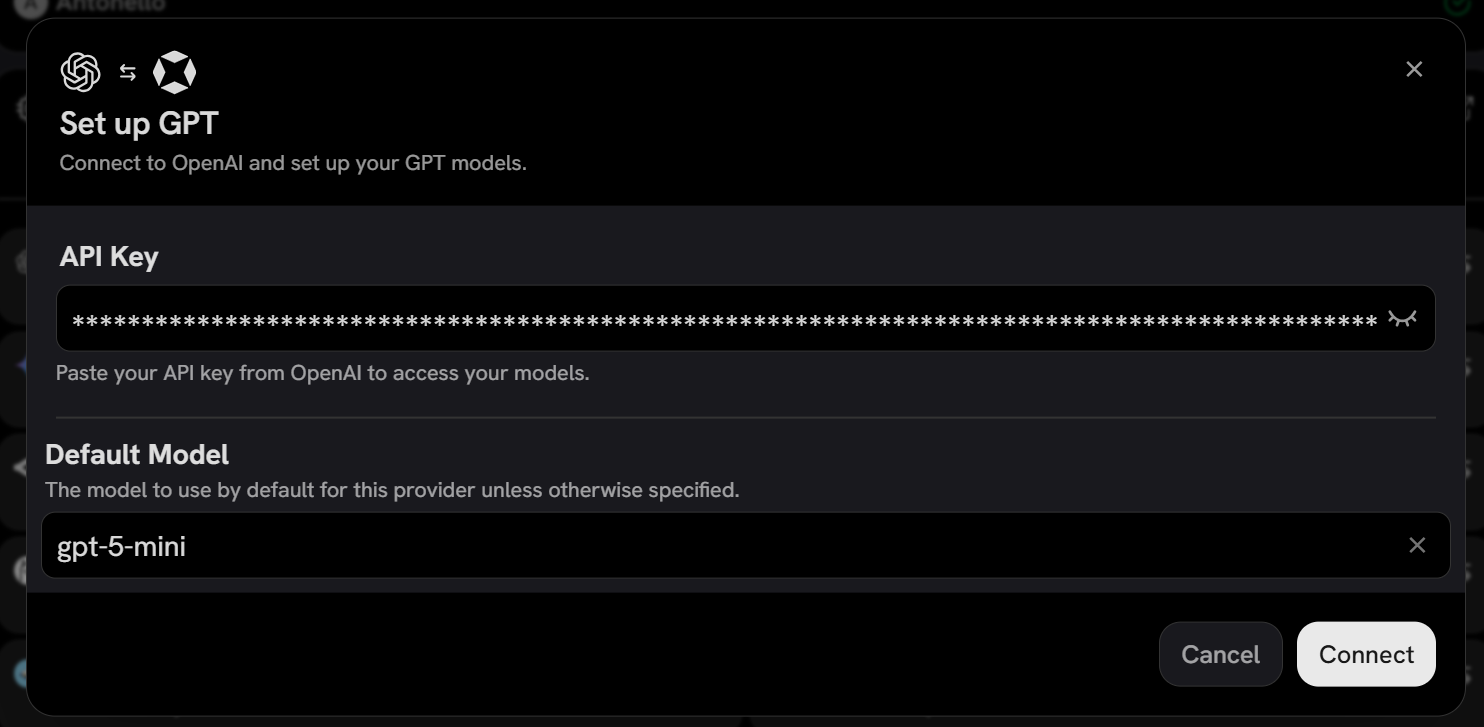 Configuring the OpenAI connection