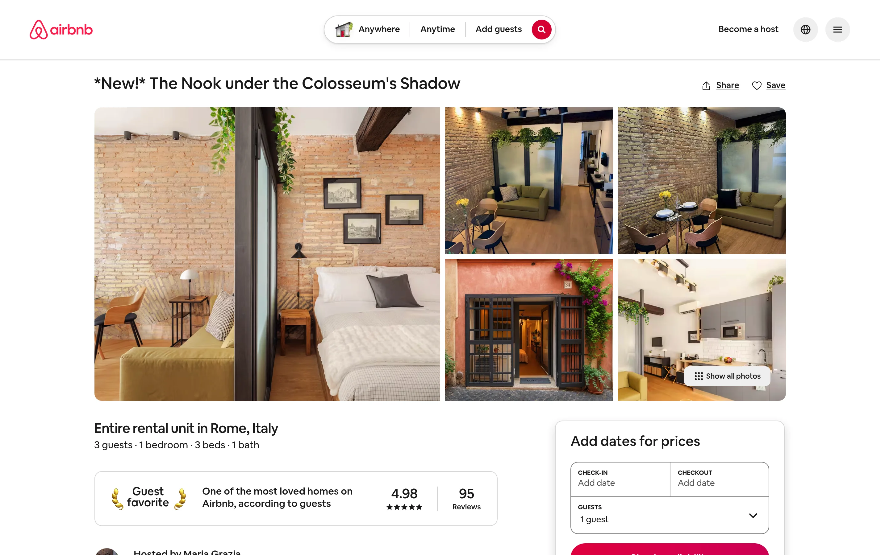 The Airbnb listing collected in this example