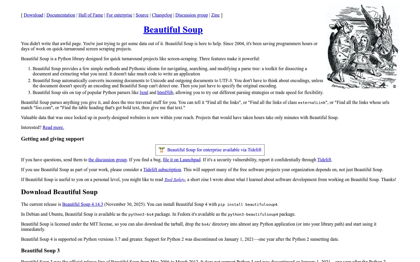 BeautifulSoup + Requests homepage