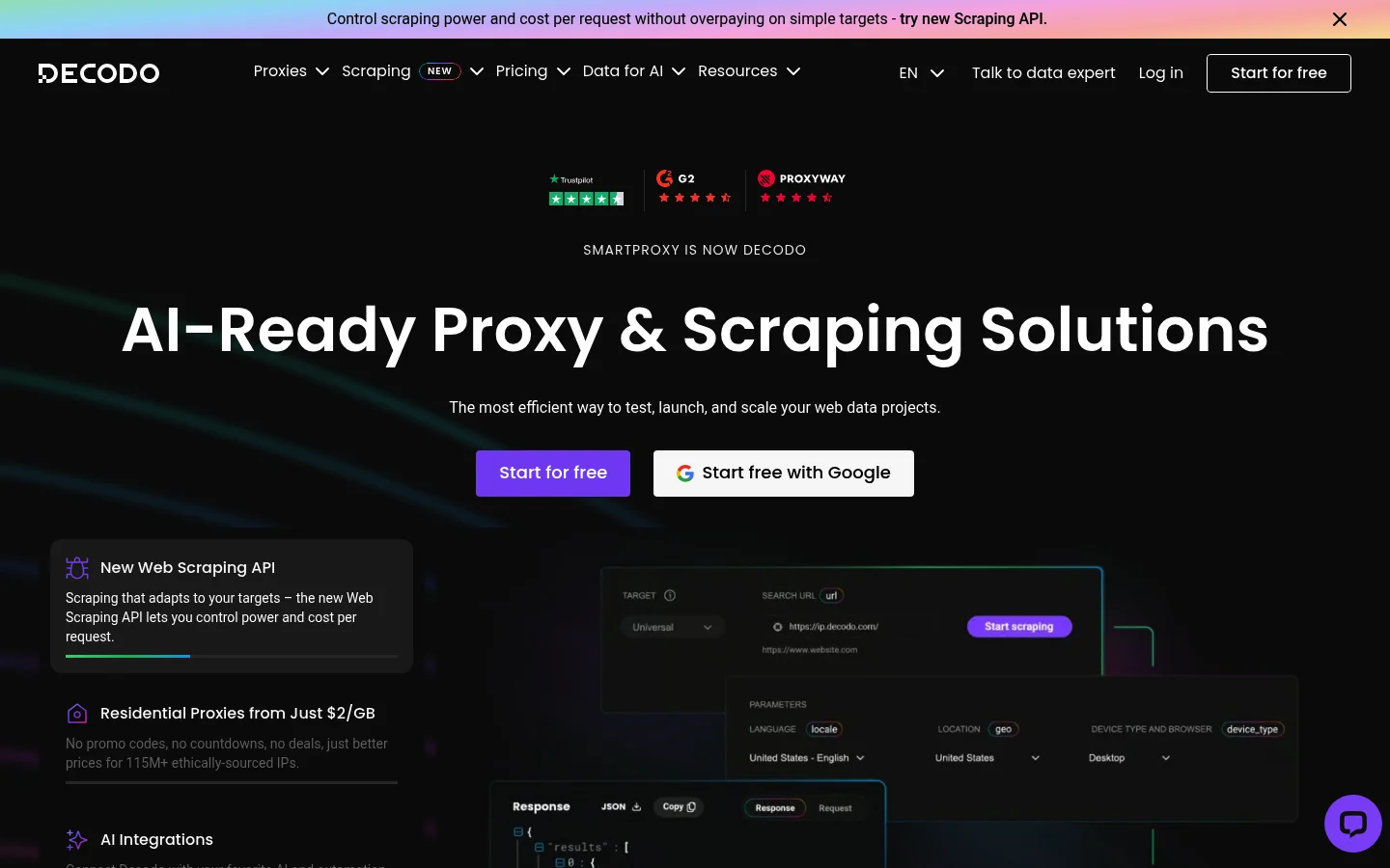 Decodo scraping solutions