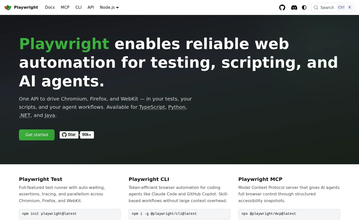 Playwright homepage