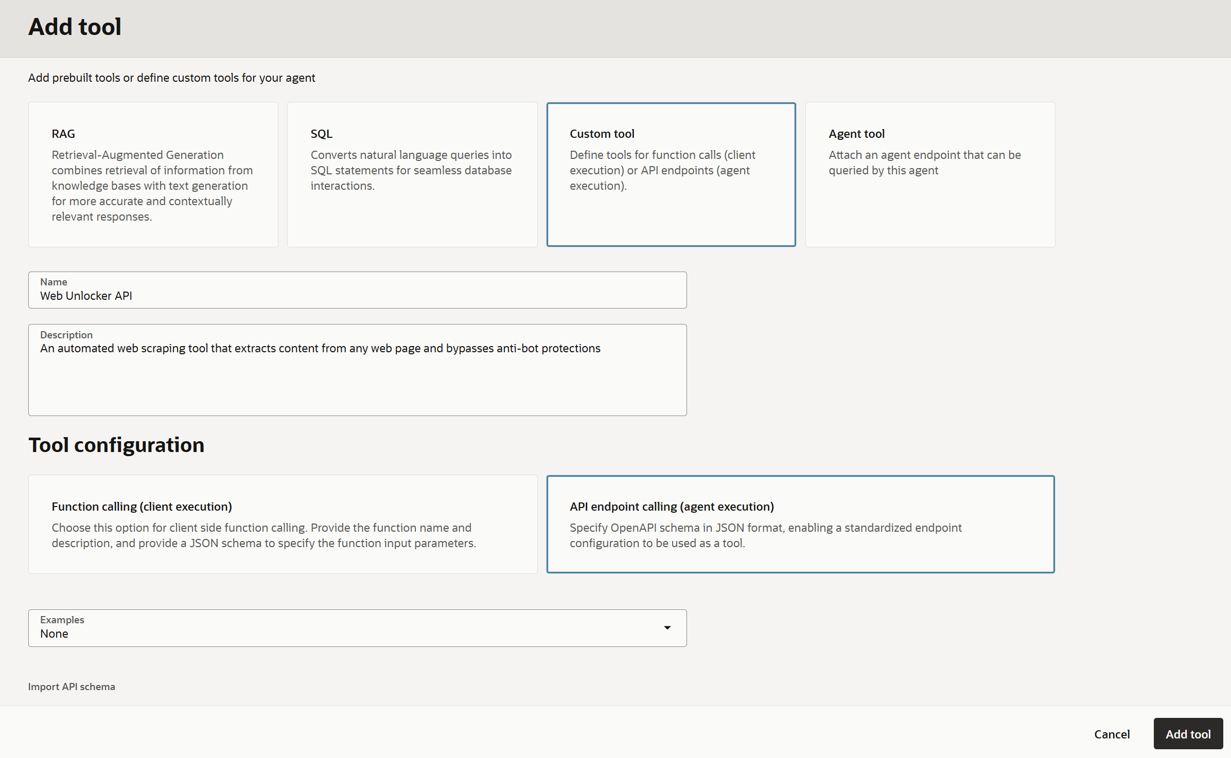 Configuring the Web Unlocker API tool