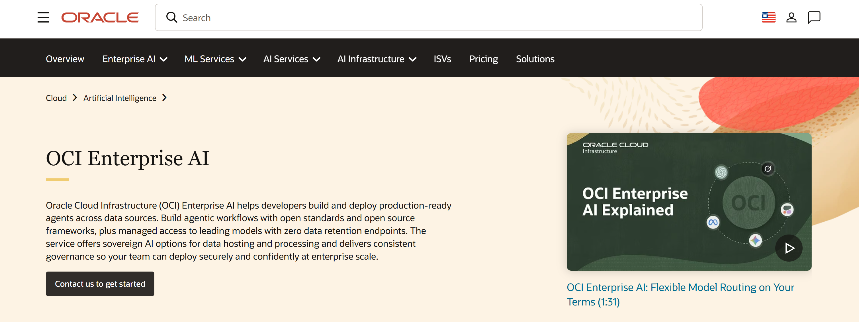 OCI Enterprise AI for agent building
