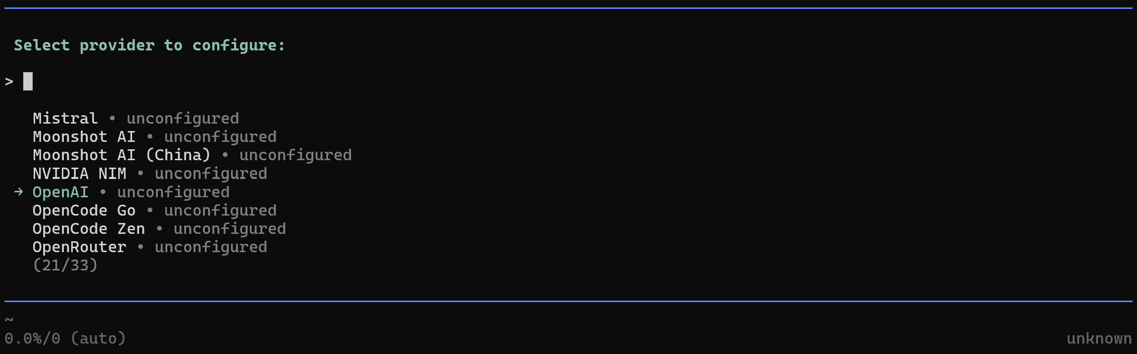 Choosing the “OpenAI” option