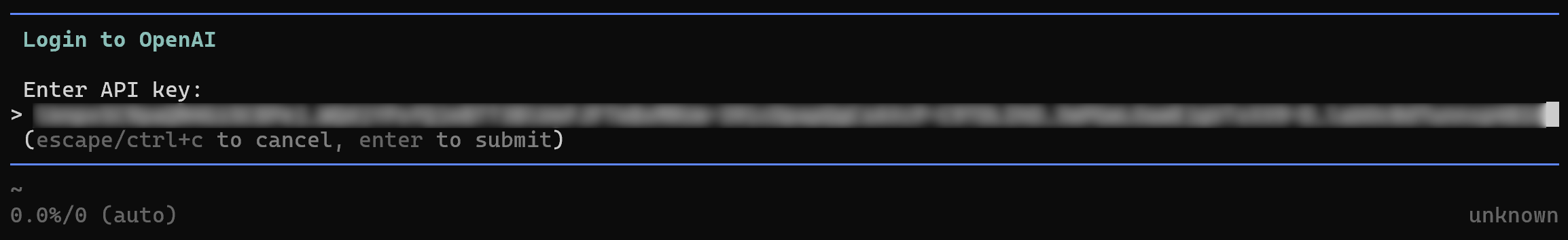 Pasting your OpenAI API key