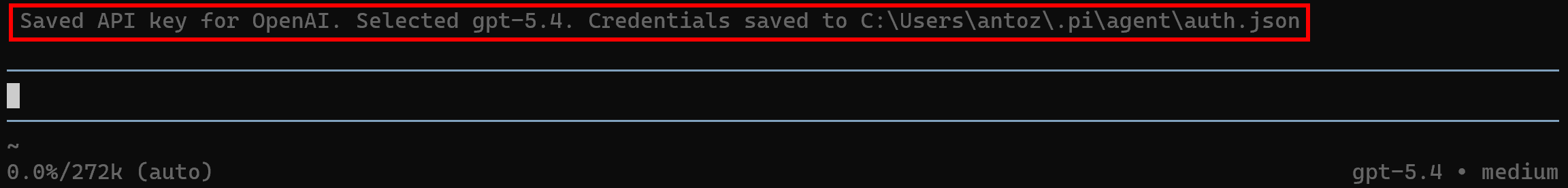 Note the successful authentication message