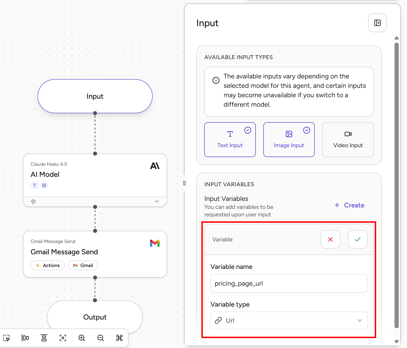Adding the “pricing_page_url” (Url) variable