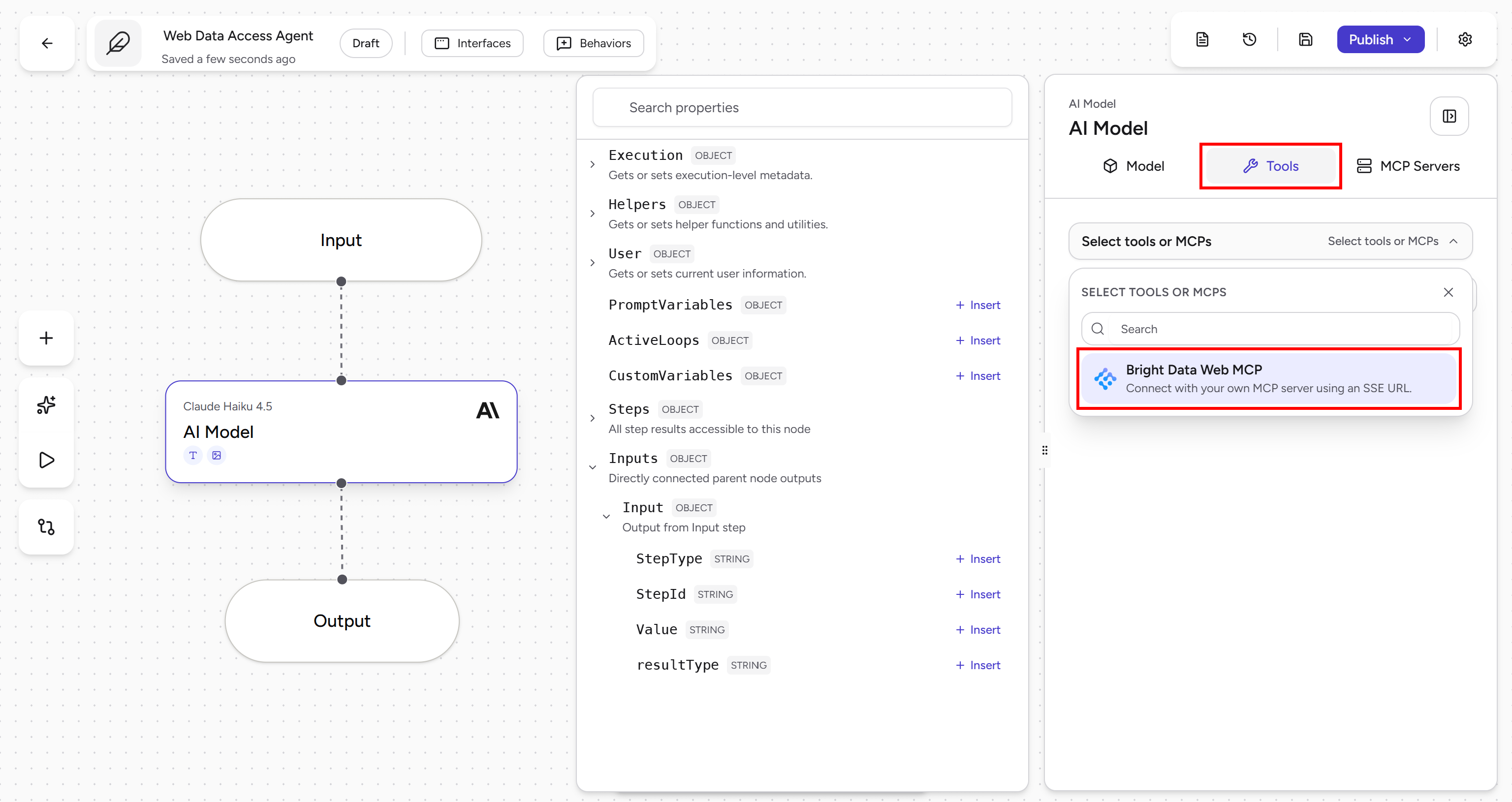 Configuring the Bright Data Web MCP connection